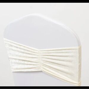 (6) Cream Velvet Chair Sashes
